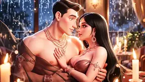 Desi Indian couple's steamy night with gold jewelry, sultry girl and muscular boy