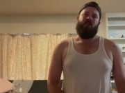 Daddy gets home and strips and swings his big cock