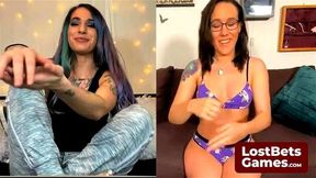 A Social Distancing Strip Rock Paper Scissors showdown