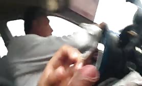 caught cumming next to the taxi driver