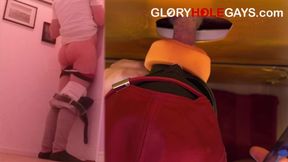 22-year-old Secretly Watching Porn - Gets Sucked Hard at the Gloryhole