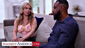 Sexy Summer Vixen sees the biggest cock and takes it deep inside her