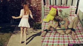 Teen Ava Parker showcases her tight body and petite frame as she gives a