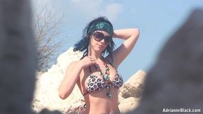 Adrianne on the Beach! Flashing Video!