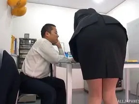 Excited Japanese Girl Gets Heated Under Table During Quake Licking