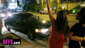 BFFS - Gorgeous babes having fun on girls&#039; night out as they suck and fuck random strangers&#039; cock