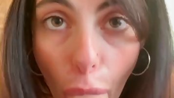 Young brunette Alexa Pearl sucks dick and takes a huge load