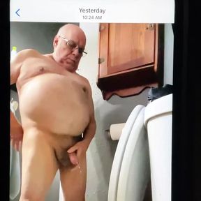 Grandpa pissing