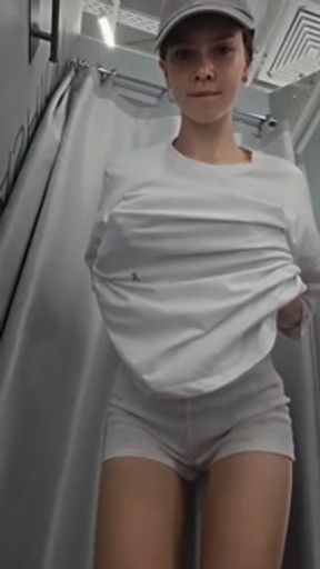 an amazing girl likes to tease you in the locker room