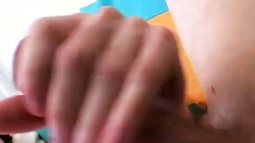 Twink strips & tugs on his big dick in this classic video