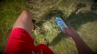 Røff utendørs bareback knulling: stor pikk pappa pounds amatør homofil rumpe