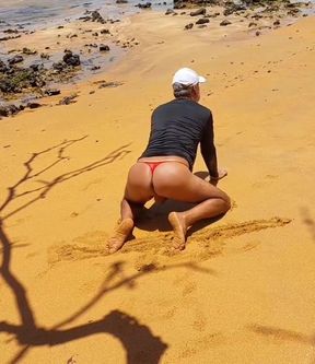 Ladysilva Showing off Her Hot Ass in Panties on the Beach