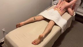 Construction worker gets deepest massage possible from a young masseur