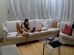 Lonely wife masturbates to porn while the husband is at work