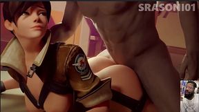 Mercy Heals Your Hard Cock, Thicc Tracer Backshots, Bald Pussy Ciri And Ride