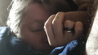 She wakes up dick inside hand, she finishes dick inside