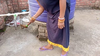 Fucking Bengali Bhabhi In Rooftop Room Hard In Standing Doggy until Creampie