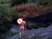 Full nude by wire swinging balls