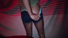 Sexy Black Guy Wearing Underwear Moaning, Talking Dirty Until Cum Hard, Strong Orgasm