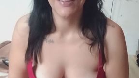 I was so comfortable in bed with my phone that I didn't even notice that delicious smell until I brought my thong to my nose... haha, yeah, it was MY dirty thong, don't act surprised. Then I took it off and... fuck. It was completely covered in my st
