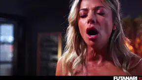 Sexy Shemale Werewolf Surprises Redhead With Big Boobs & Cum-Swallowing Action