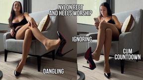 Worship my heels while I ignore you in nylons