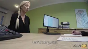 First porn casting of Karol in office of loan manager