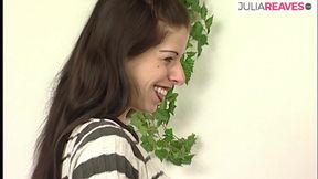 Skinny girl strips exposing her tiny tits