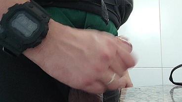 The Cop masturbation in the bathroom