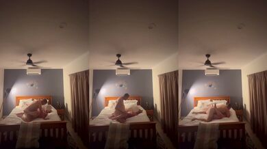 Step Daddy Pounds My Tight Pussy On Mom's Bed While She's Away