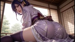 ai henti-raiden shogun thighhighs passionate fuck