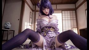 ai henti-raiden shogun thighhighs passionate fuck