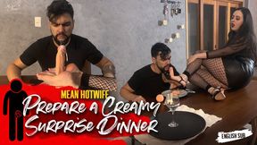 Hotwife Nara prepares an unforgettable dinner for your cuck (1080 EN-sub)