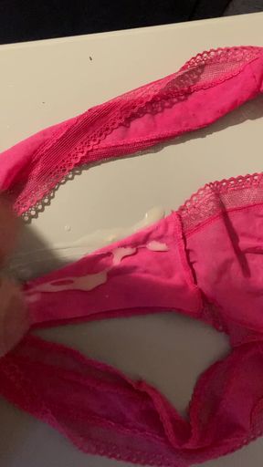 Heavy cumshot into wife&#039;s panties