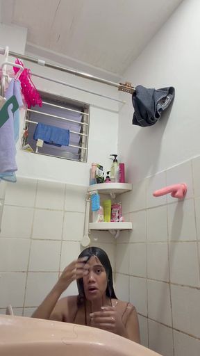 Shower Fun with Dildo Who Wants to Join Me