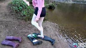 Secretary's White Tights Drenched in Waders Gone Wrong