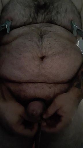 Nipple Piercing and Cock Bondage with Orgasm at the End