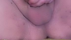 BBW T-girl spreads her cheeks and milks her cock