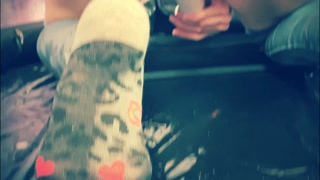 A PISSY Workout - SELF PEE and frenzy ANAL fuck before he CUMS in my MOUTH