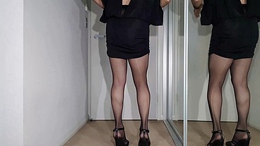 Dani_Leg Amazing Show with Black Pantyhose and High Heels and Huge Cumloads