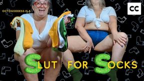 Slut for Socks: BBW MiLF Domme OctoGoddess Really Likes Thick, Scrunchy Socks Captioned Version