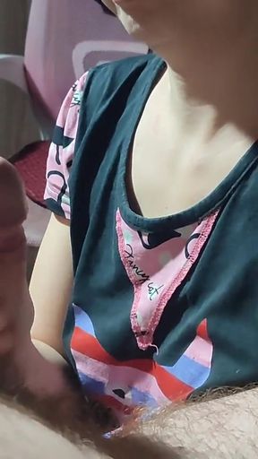 Epic moment from &quot;Cock massage with hands and lips, cum in your mouth instead of thank you&quot;