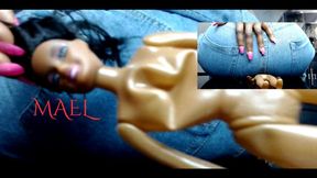 Ebony Bitch Crushed In Denim Jeans And Ass Smothered Unaware