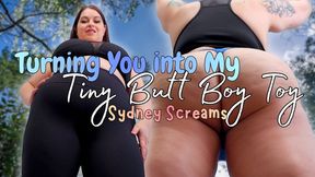 Turning You into My Tiny Butt Boy Toy - You Watch Giantess Sydney Screams Squat Over You, Too Mesmerized by Her Ass to Run, Before Being Turned into Ass Addict - GTS FemDom POV, Giantess POV, Macrophilia - HD 1080 MP4