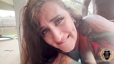 Thick Tattooed Nympho Avalon Mira Takes Rome Major's BBC By The Pool!