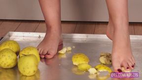 Bare Feet Apple Crush - 4K MP4