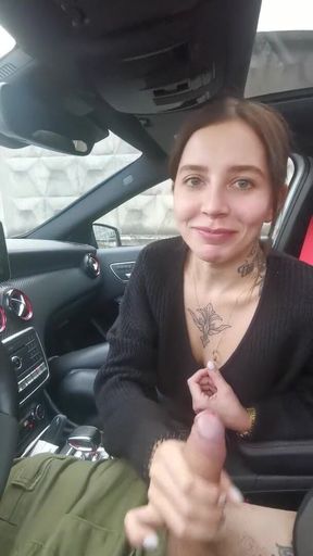Fucked in the mouth in the car!
