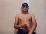Twink boy smoking and cum with BIG BALLS