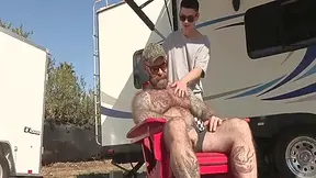 Twink Daddy In Haired Trailer Park Stepdaddy Hammers His Twink With His Sizable Prick