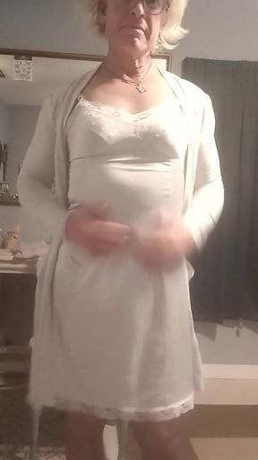Lisa in Awhite Slip
